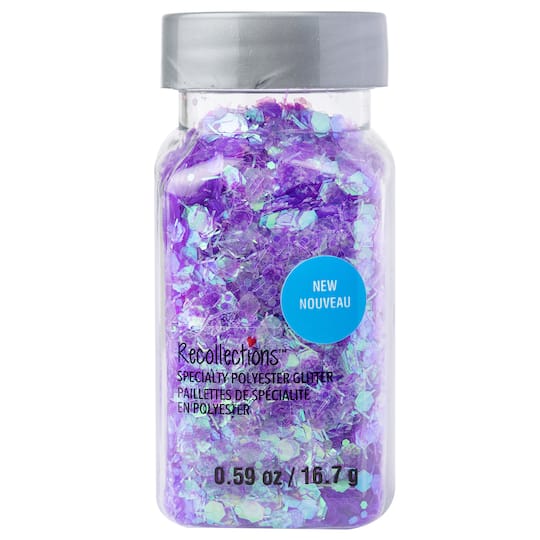 Purple Mixed Shape Tinsel Specialty Polyester Glitter by Recollections&#x2122;